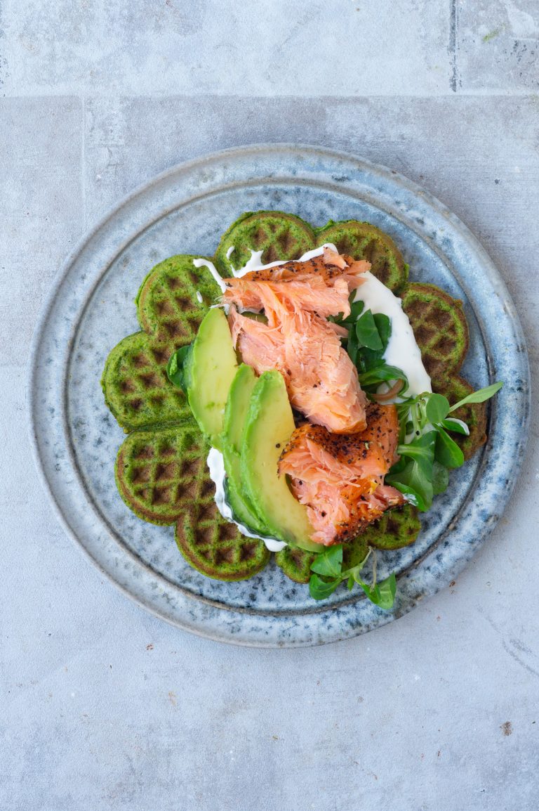 Spinatvafler Med Laks Og Avocado Bedste Vafler Med Spinat