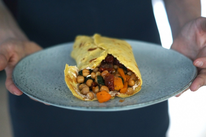 majspandekager med kikærtefyld