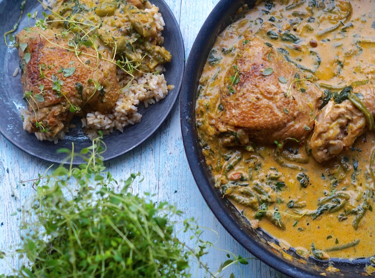 kylling og grøntsager