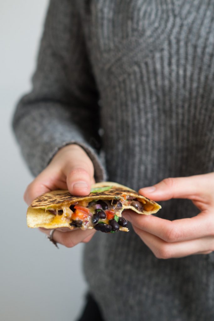 quasadillas med bønnefyld