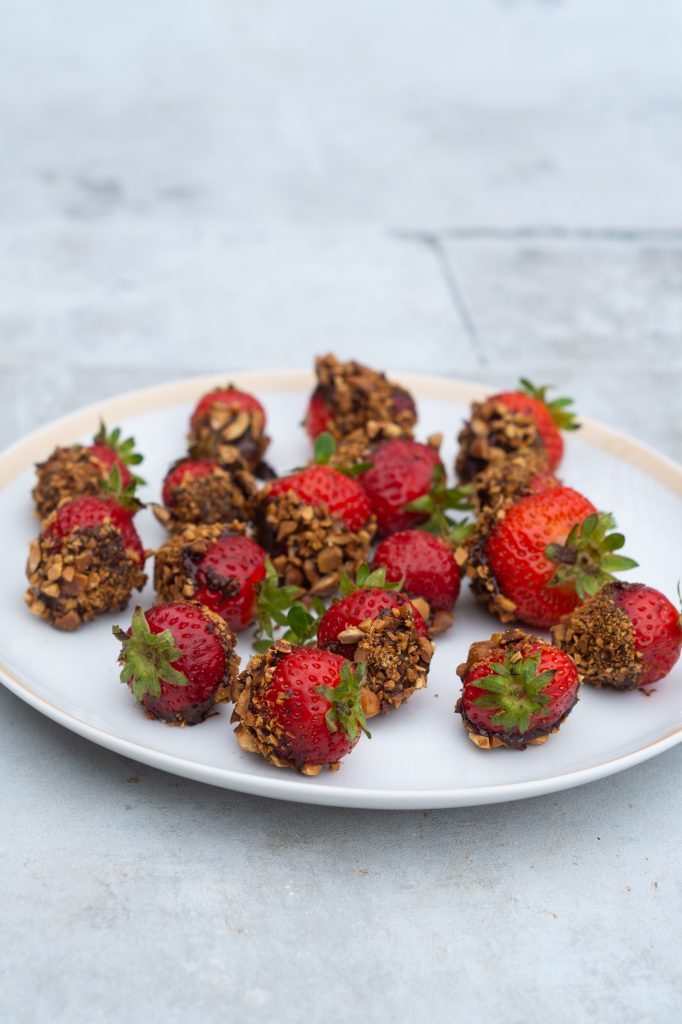 jordbær med chokolade