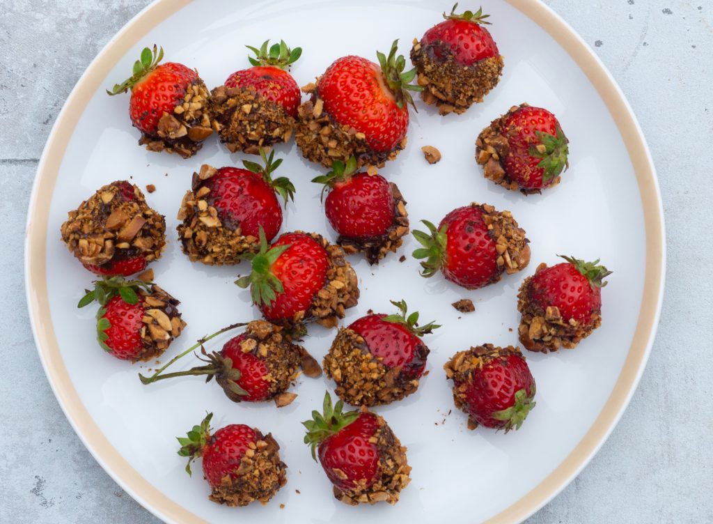 jordbær med chokolade