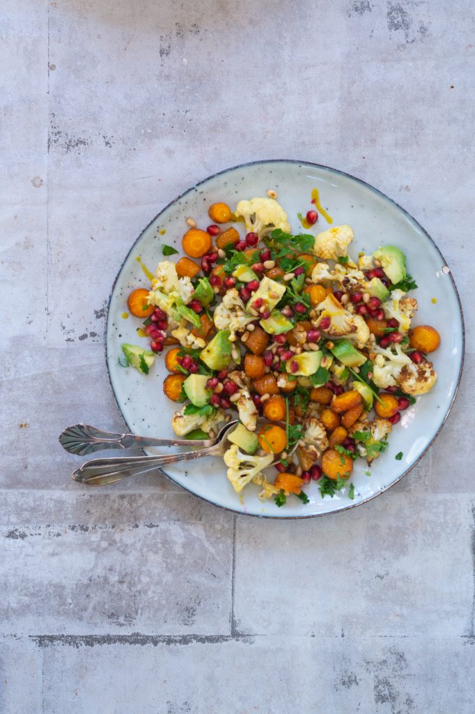 salat med bagte gulerødder