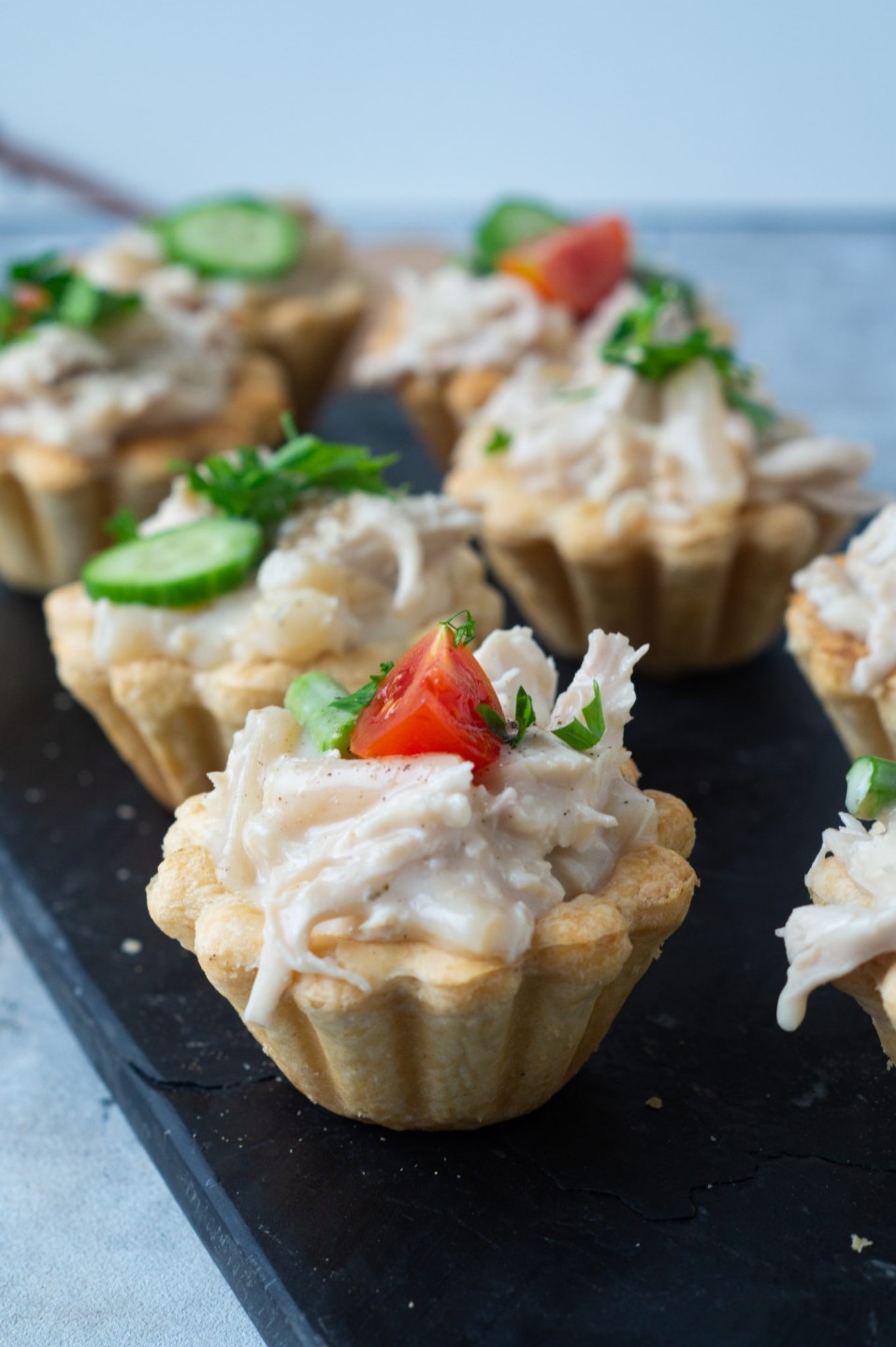 Tarteletter med høns i asparges