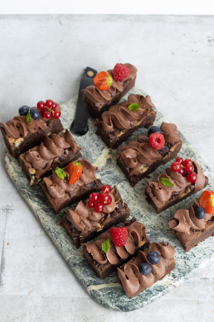 brownie med kaffefrosting brownie med kaffefrosting