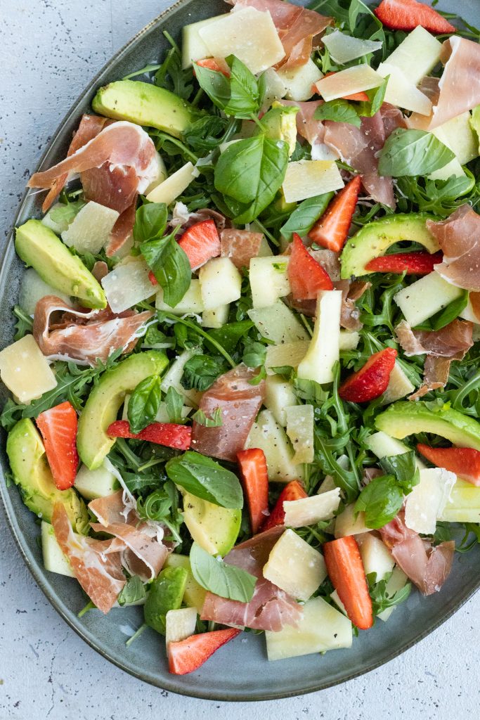 salat med parmaskinke  salat med parmaskinke