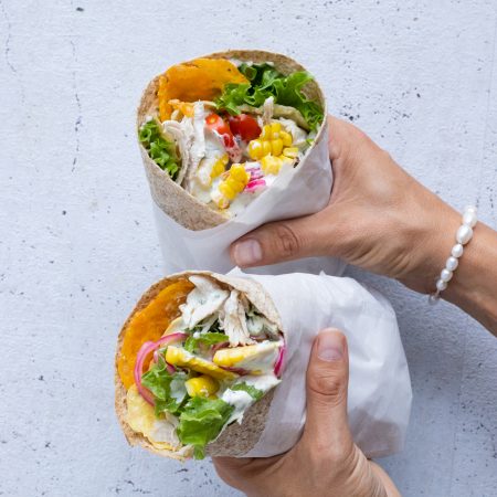 wraps med kylling og cheddar