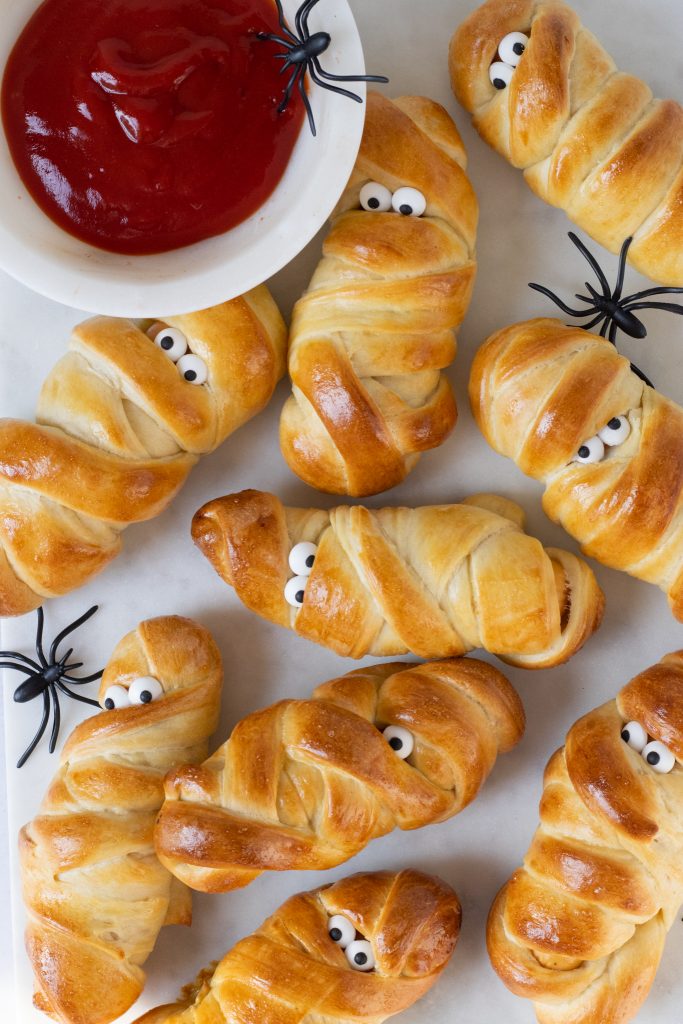 Mumie pølsehorn til halloween