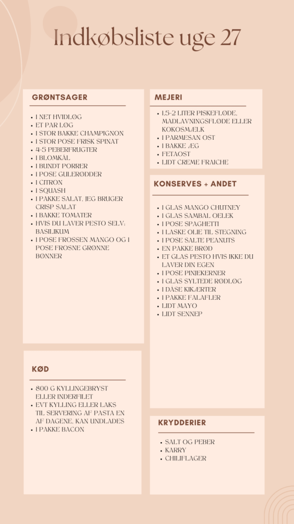 Nem madplan uge 27 Nem madplan uge 27