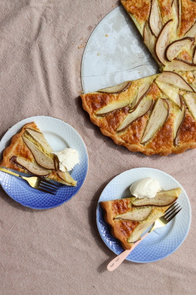 Pæretærte med creme fraiche