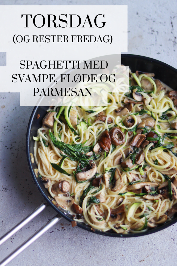 Spaghetti med svampe, fløde og parmesan Spaghetti med svampe, fløde og parmesan