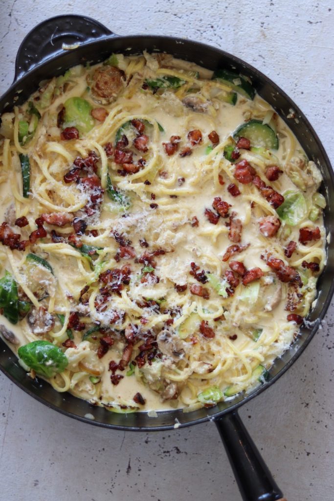Carbonara med grøntsager