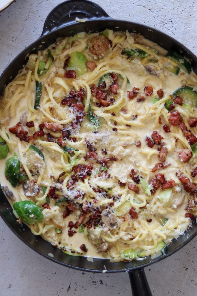 Carbonara med grøntsager
