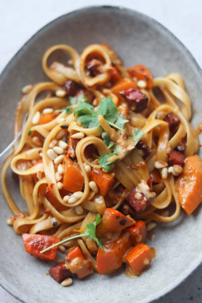 Efterårspasta med græskar og chorizo 