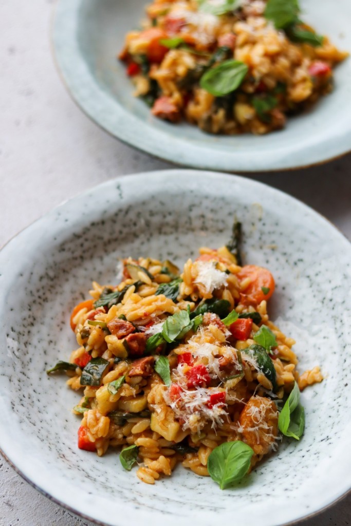 Orzo med chorizo