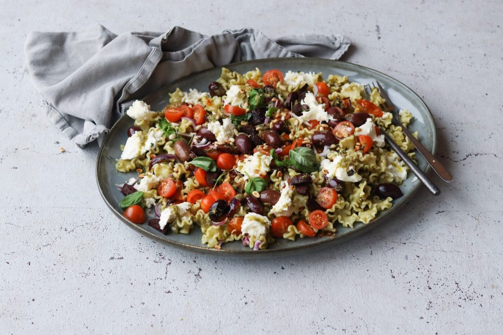 Pasta pesto med chorizo