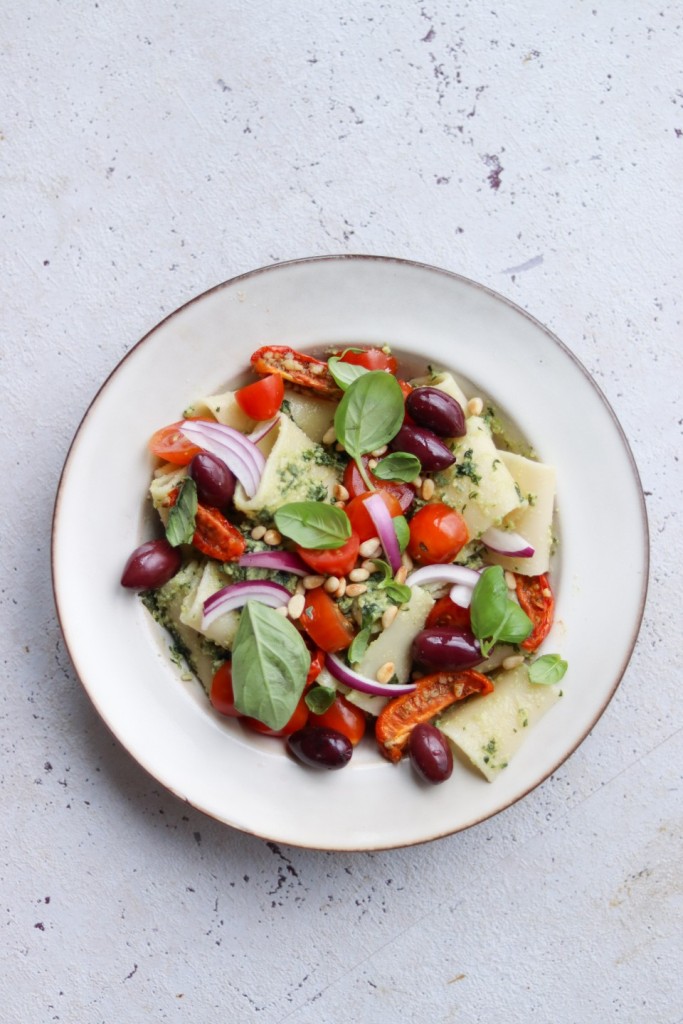 Pasta pesto med salvie 