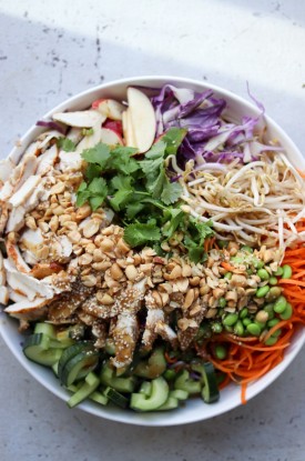 Asiatisk kålsalat med kylling og cremet dressing