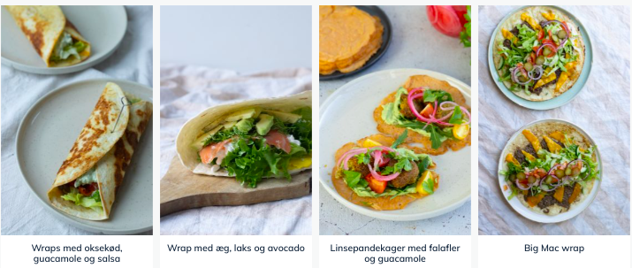 wraps, pandekager og vafler til madpakker