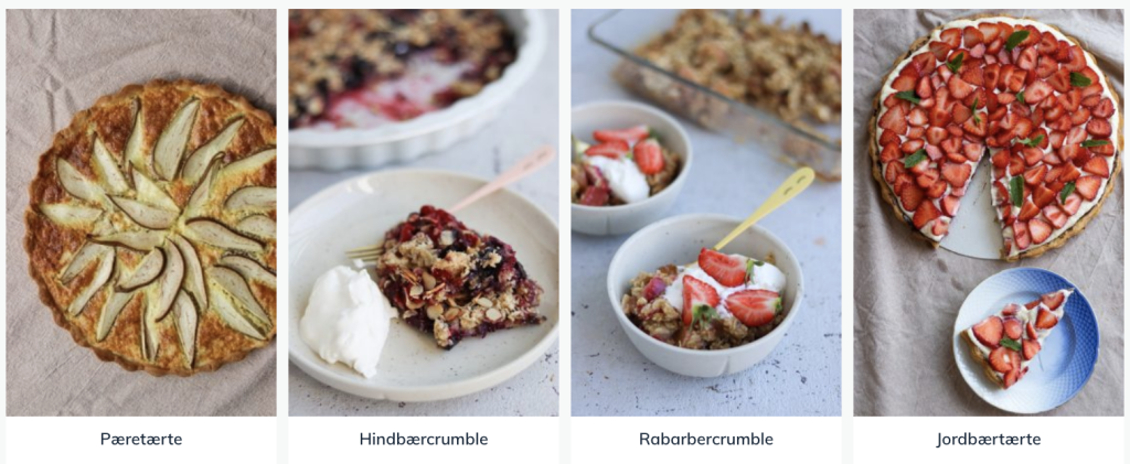 frugtkager og crumble