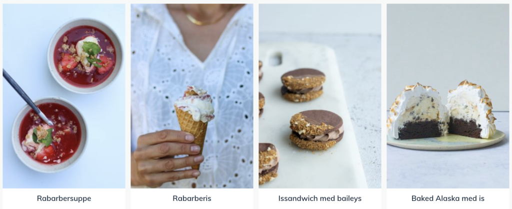 isdesserter og kage Isdesserter